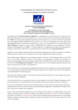 fourth prospectus supplement dated 19 may 2014 to the base