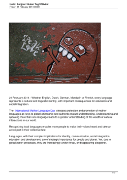 Hello! Bonjour! Guten Tag! P&auml;iv&auml;&auml;!