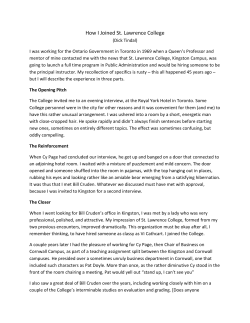 How I Joined St. Lawrence College