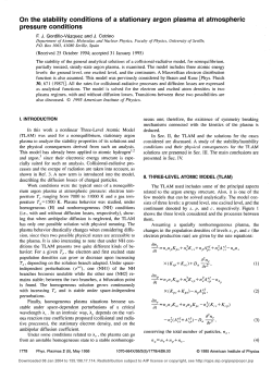 On the stability conditions of a stationary argon plasma at
