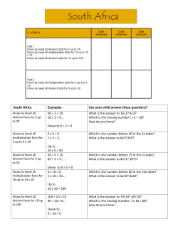 South Africa Examples Can your child answer these questions?