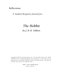 The Hobbit - Response Journal Sample PDF