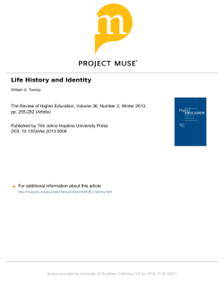 Life History and Identity - University of Southern California