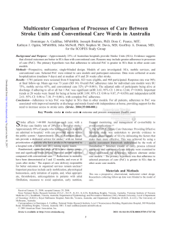 Multicenter Comparison of Processes of Care Between Stroke Units
