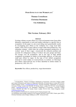 Peer Effects in the Workplace