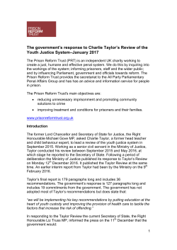 Briefing on Government`s response to Charlie Taylor Review of