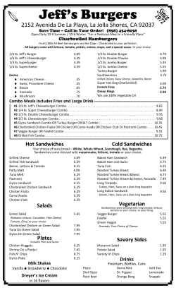 Menu - Jeff`s Burgers