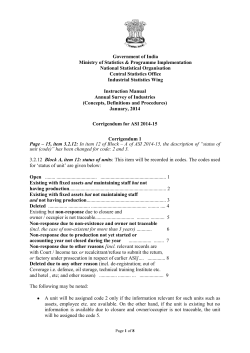 Corrigendum in ASI Instruction 2014-15