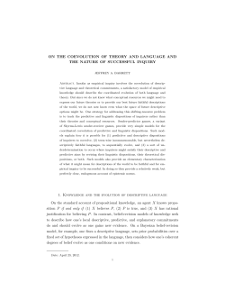 ON THE COEVOLUTION OF THEORY AND LANGUAGE AND THE