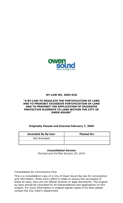2005-018 Fortification of Land By-law