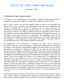 State of the Union 1903 - Almanac of Theodore Roosevelt