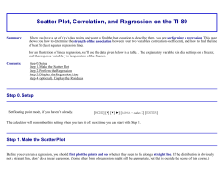 Scatter Plot, Correlation, and Regression on the TI-89
