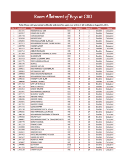 Room Allotment of Boys at GIKI