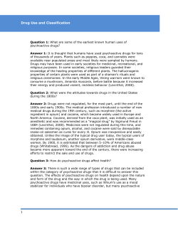 Drug Use and Classification