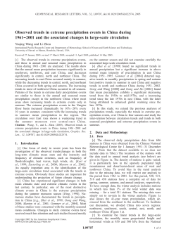 Observed trends in extreme precipitation events in China during