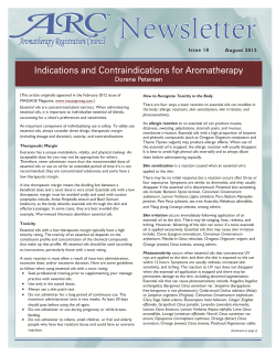 Indications and Contraindications for Aromatherapy