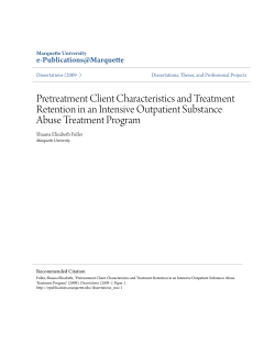 Pretreatment Client Characteristics and Treatment Retention in an