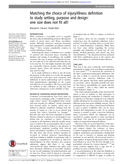 Matching the choice of injury/illness definition to study setting
