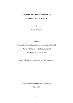 TOWARDS AN UNDERSTANDING OF AMERICA`S NEW SOUTH By
