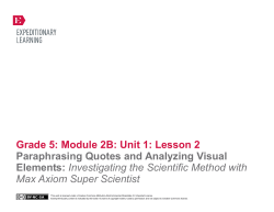 Grade 5: Module 2B: Unit 1