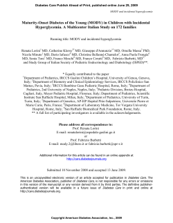 MATURITY-ONSET DIABETES OF THE YOUNG (MODY) IN