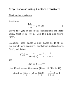 (1) Solve for y(t)