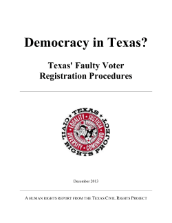 Democracy in Texas? - Texas Civil Rights Project