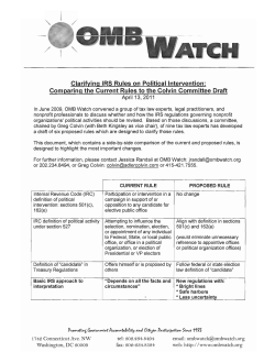 Clarifying IRS Rules on Political Intervention