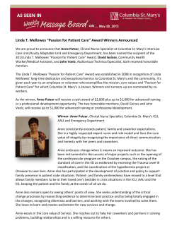 Linda T. Mellowes &ldquo;Passion for Patient Care&rdquo; Award Winners