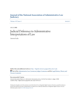 Judicial Deference to Administrative Interpretations of Law
