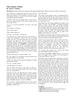 “The Lottery Ticket” | By Anton Chekhov | PDF
