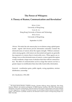 A Theory of Rumor, Communication and Revolution