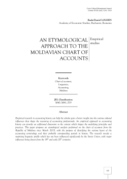 an etymological approach to the moldavian chart of accounts