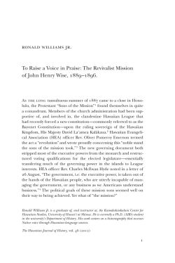 To Raise a Voice in Praise: The Revivalist Mission of John