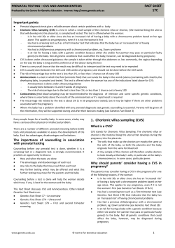 1. Chorionic villus sampling (CVS)