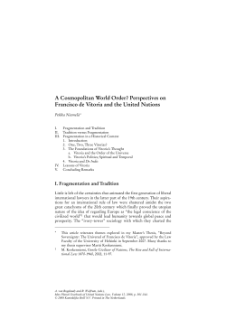 Perspectives on Francisco de Vitoria and the United Nations