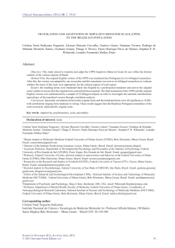 Translation and adaptation of Impulsive Behavior Scale (UPPS) to