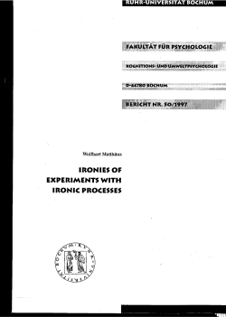 ironies of experiments with ironic processes - Ruhr