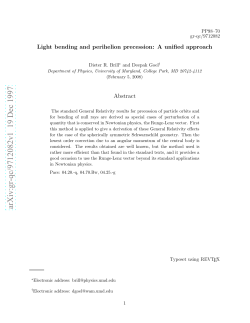 Light bending and perihelion precession: A unified approach