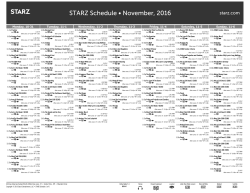 STARZ Schedule • November, 2016