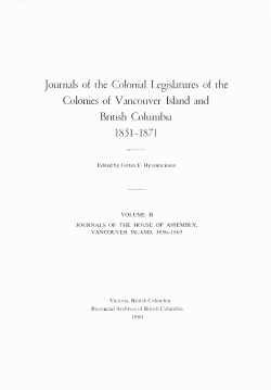 Journals of the Colonial Legislatures of the Colonies of Vancouver