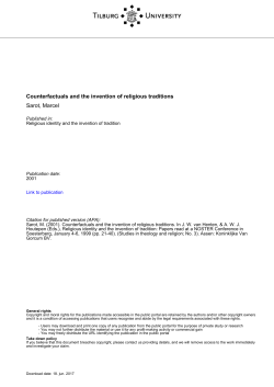 Tilburg University Counterfactuals and the invention of religious