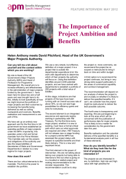 The Importance of Project Ambition and Benefits