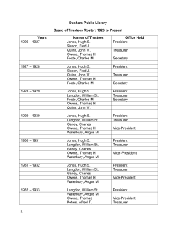 Dunham Public Library Board of Trustees Roster: 1926 to Present