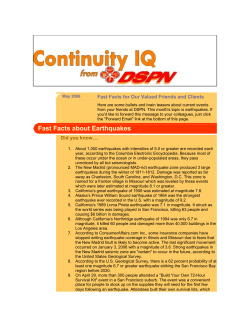 May 2006 Earthquakes - Disaster Survival Planning Network