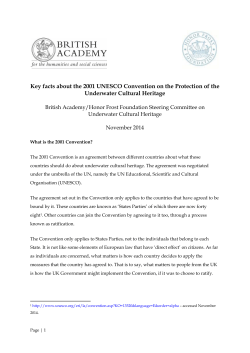 Key facts about the 2001 UNESCO Convention on the Protection of
