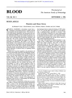 Platelets and shear stress
