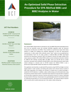 An Optimized Solid Phase Extraction Procedure for EPA Method