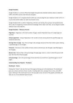 Google Analytics Google Analytics is a service offered by Google