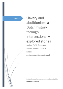Slavery and abolitionism: a Dutch history through intersectionally